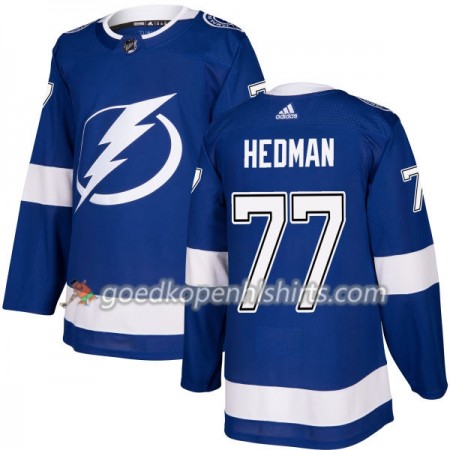 Tampa Bay Lightning Victor Hedman 77 Adidas 2017-2018 Blauw Authentic Shirt - Mannen
